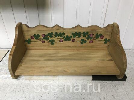 Полка с росписью Цветы клевера 60