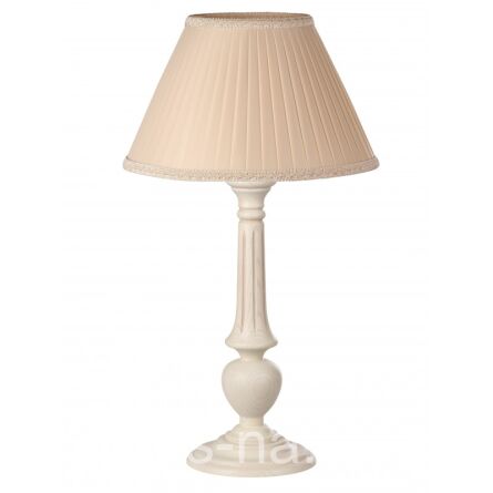 Лампа настольная Лаура бежевый дуб с абажюром из шелка