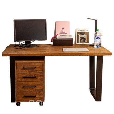 Тумба из массива дуба к письменному столу с металлическим основанием Коста Бланка