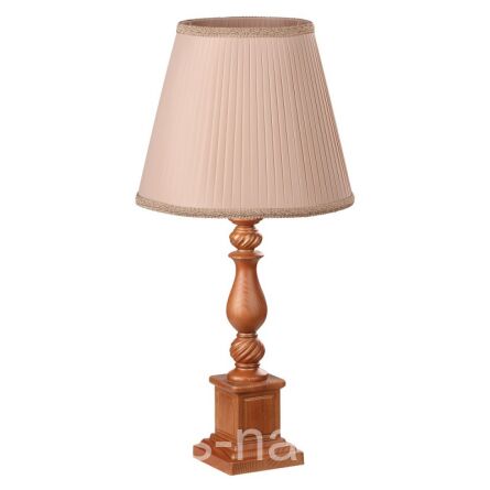 Лампа настольная Люберон коричневый дуб с абажюром из шелка