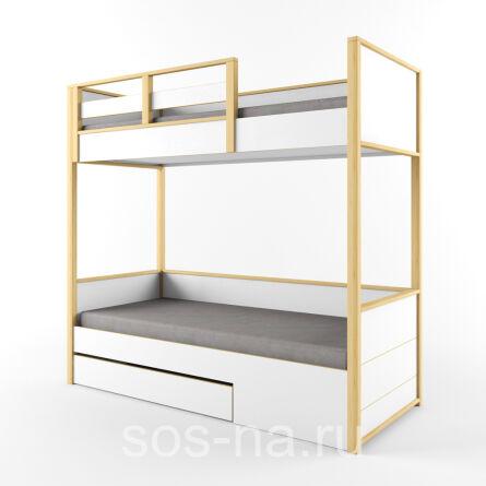 Кровать 2х-ярусная с фальшпанелью универсальная Робин Wood Лайт