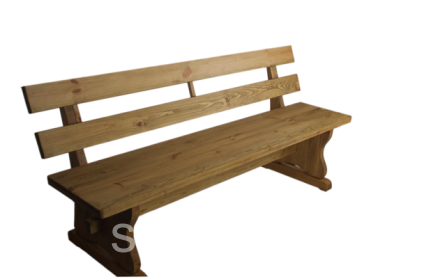 Лавка монастырская (вощение) со спинкой