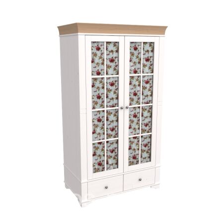 Шкаф 2х дверный со стеклянными дверями Бейли