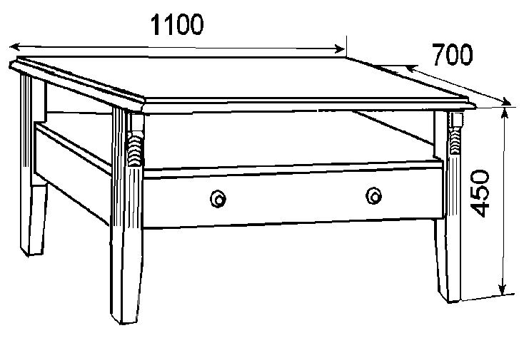 Журнальный столик своими руками из дерева чертежи с размерами